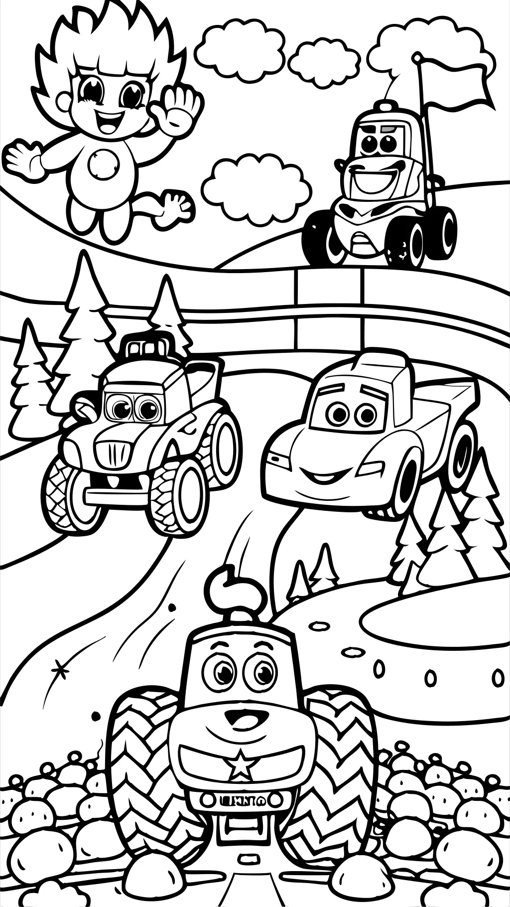 blaze and the monster machines coloring pages